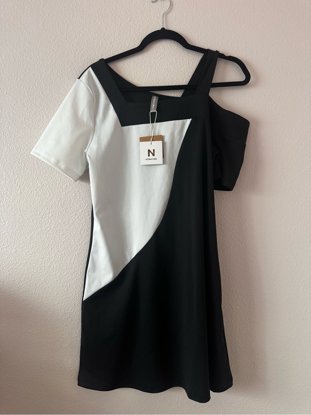 NWT Noracora Black and White Asymmetric Dress